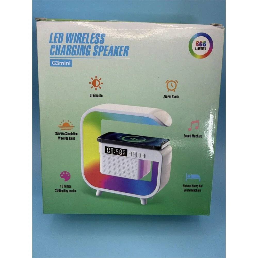 Wireless Charging Speaker G3mini RGB Lighting Alarm Clock Sound Machine
